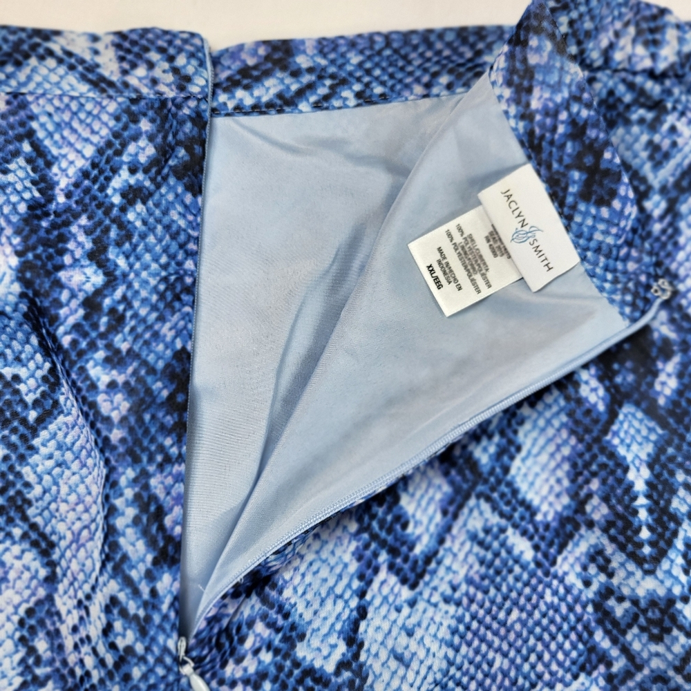 Jaclyn Smith SKIRT Womens Plus Size XXL Blue Snakeskin Design Chiffon Midi NWT - Picture 11 of 15